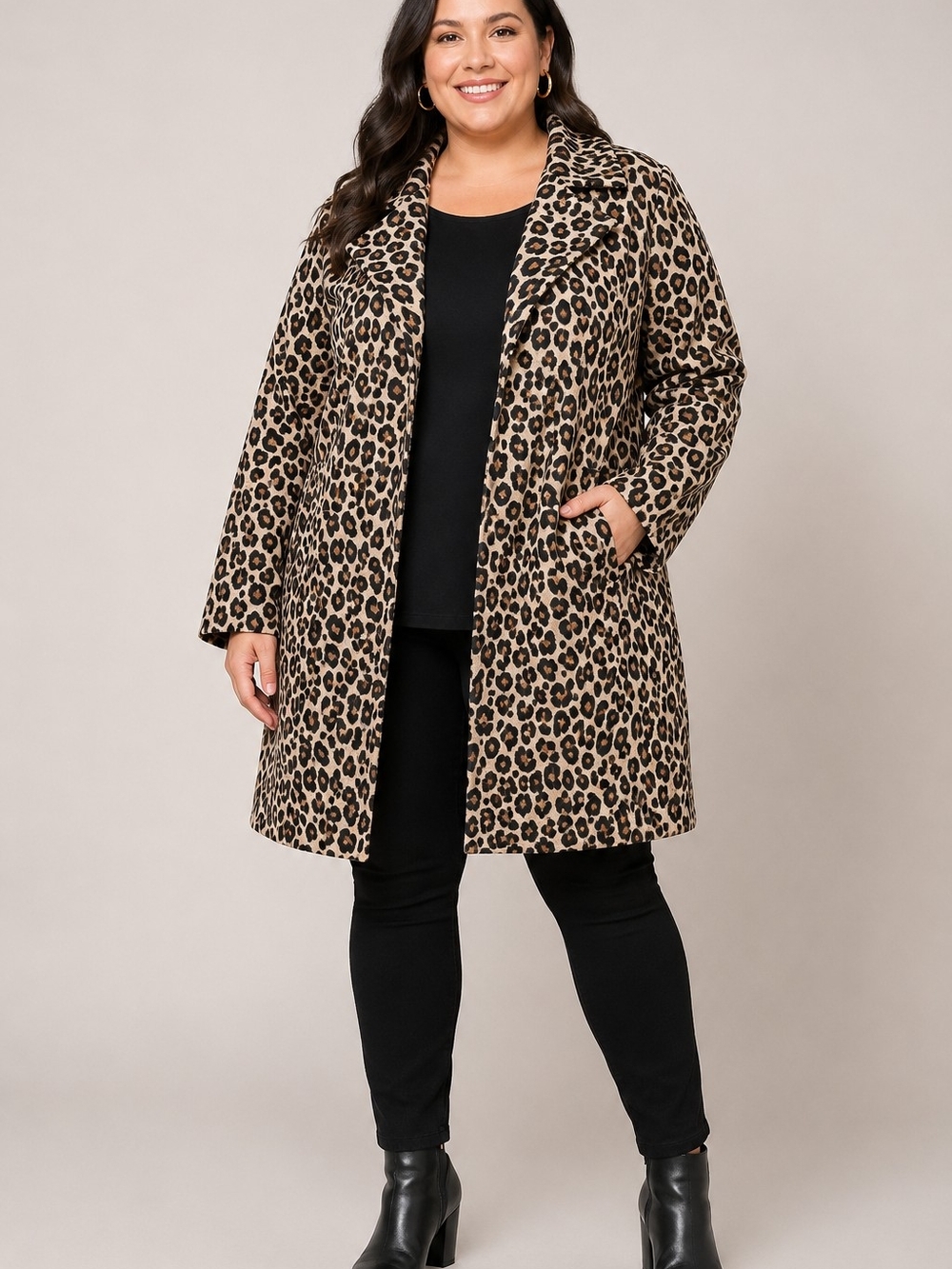 Chico’s Leopard Print Open Front Jacket Cardigan Size 3 Animal Print